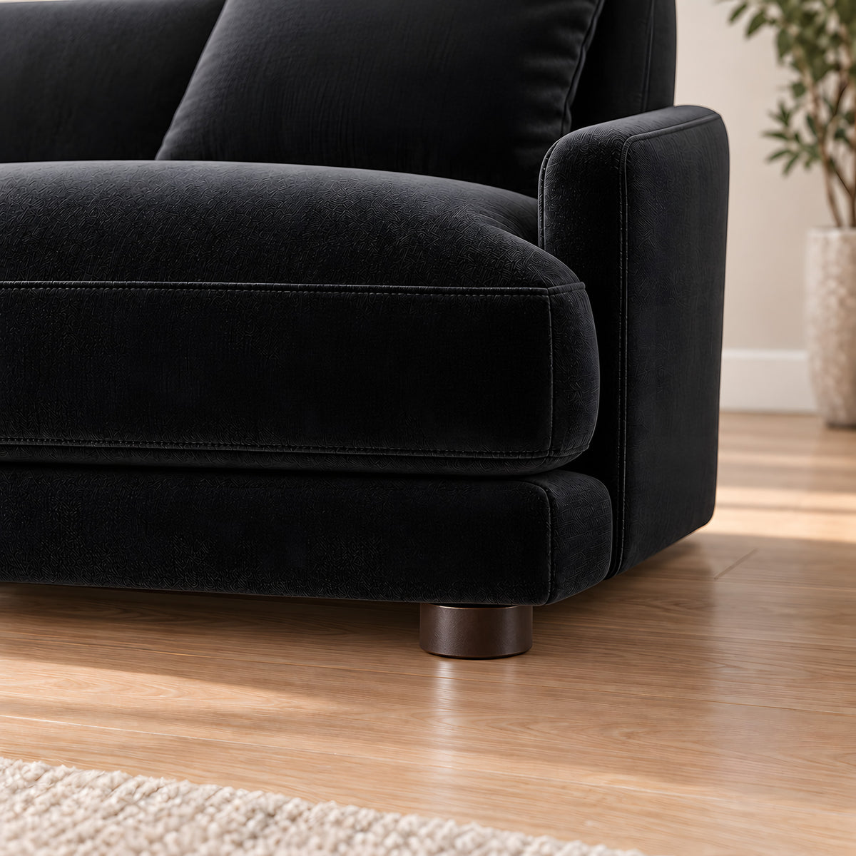 Plastic leg with screw 5 cm — Plastic leg with screw 5 cm · on a sofa, living room
