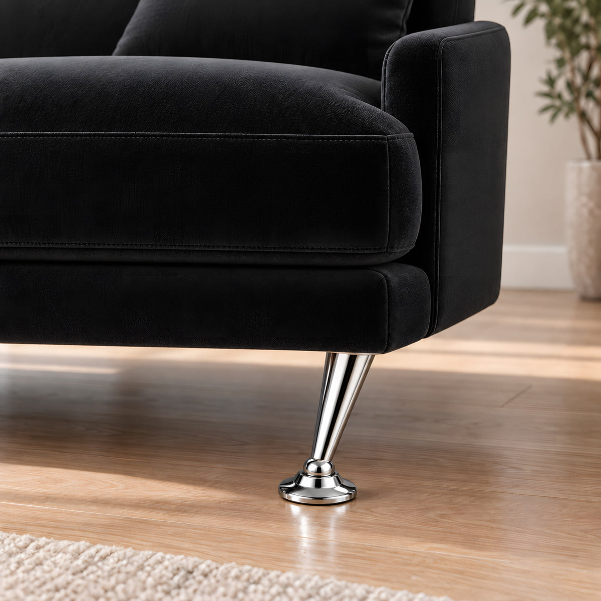 Metal leg F129 — Metal leg F129 · on a sofa, living room