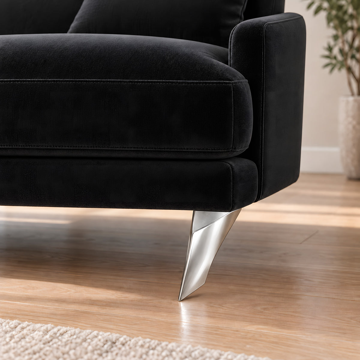 Metal leg F132 — Metal leg F132 · on a sofa, living room
