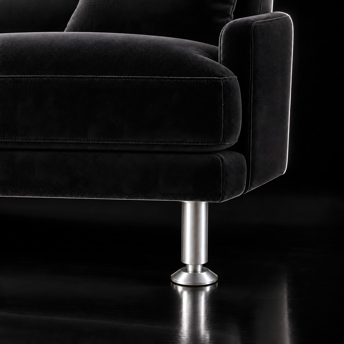 Metal leg F159 — Metal leg F159 · on a sofa, black studio