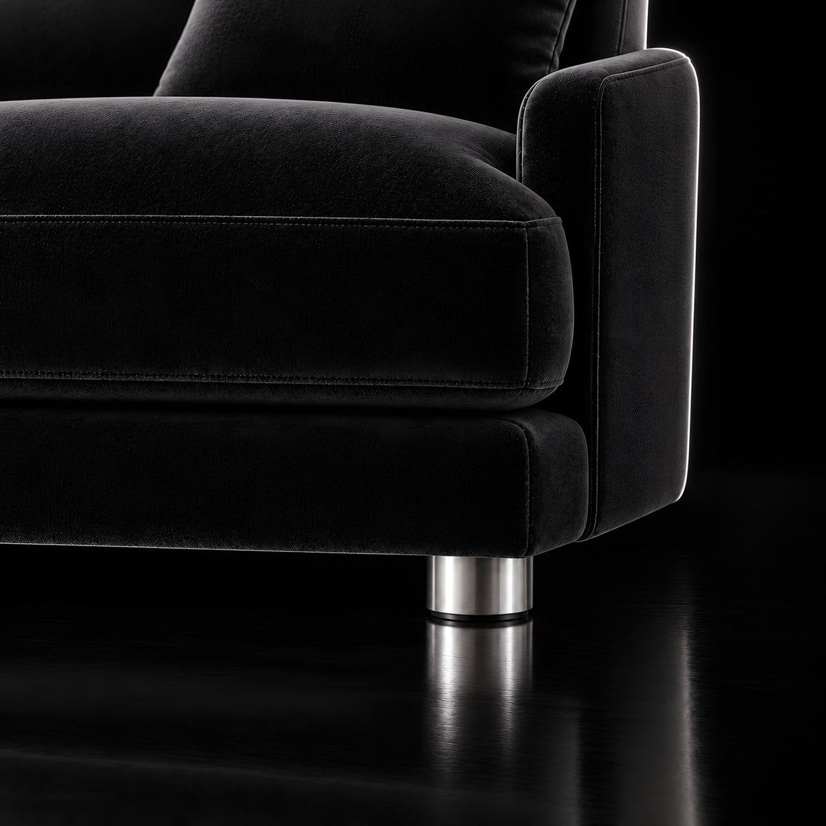 Metal leg F167 — Metal leg F167 · on a sofa, black studio