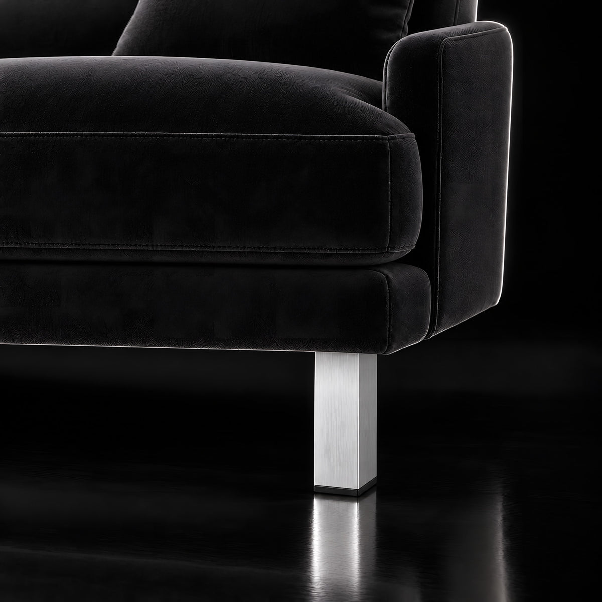 Metal leg F171 — Metal leg F171 · on a sofa, black studio