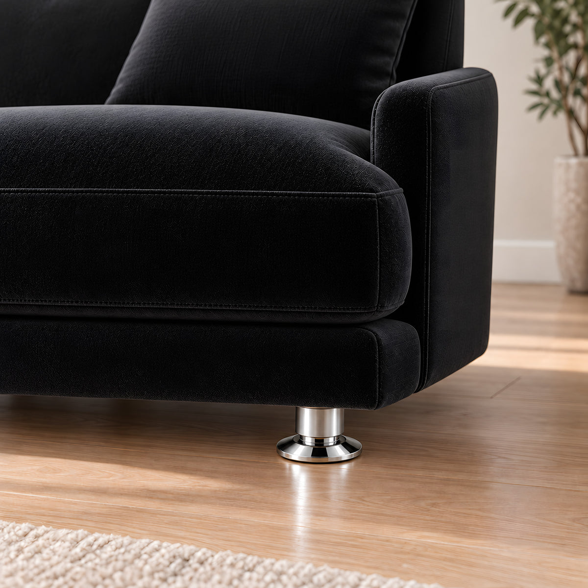 Metal leg F206 — Metal leg F206 · on a sofa, living room