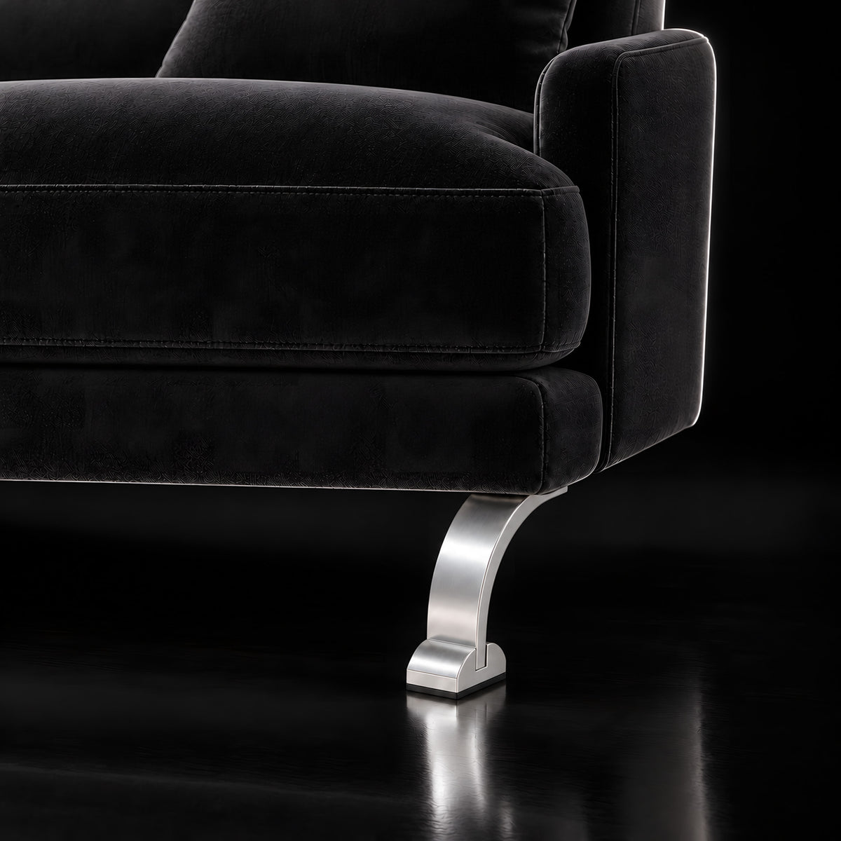 Metal leg F252 — Metal leg F252 · on a sofa, black studio
