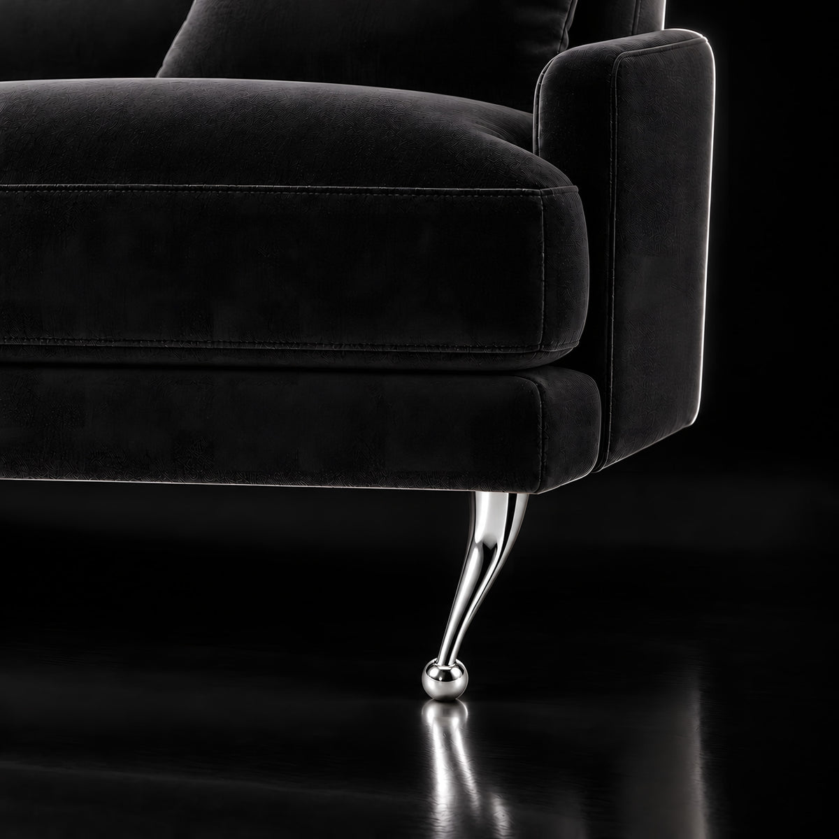 Metal leg F266 — Metal leg F266 · on a sofa, black studio