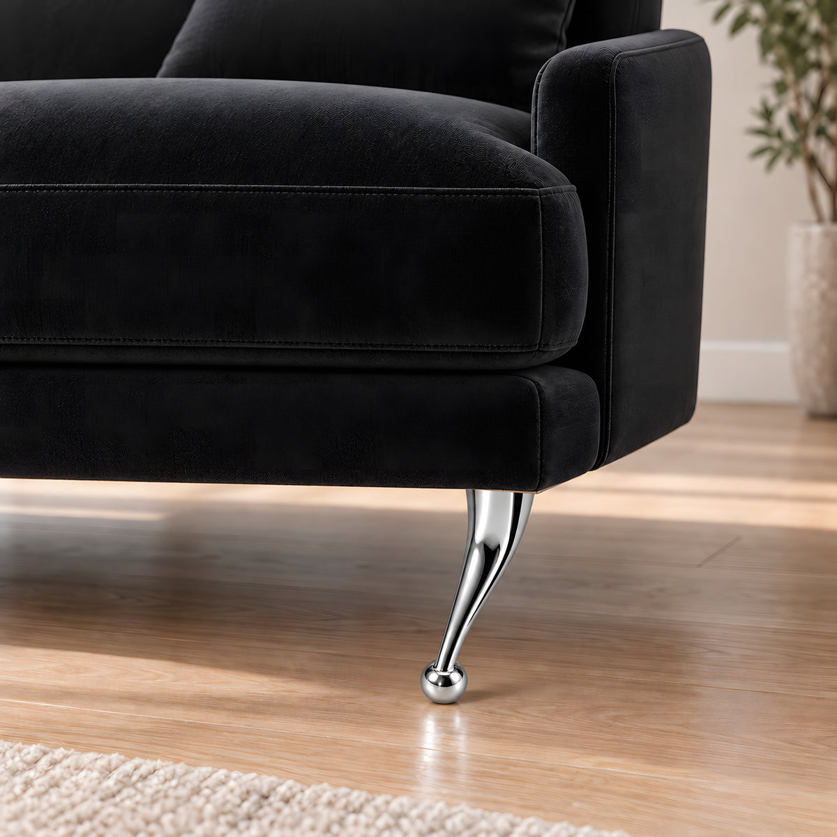 Metal leg F266 — Metal leg F266 · on a sofa, living room