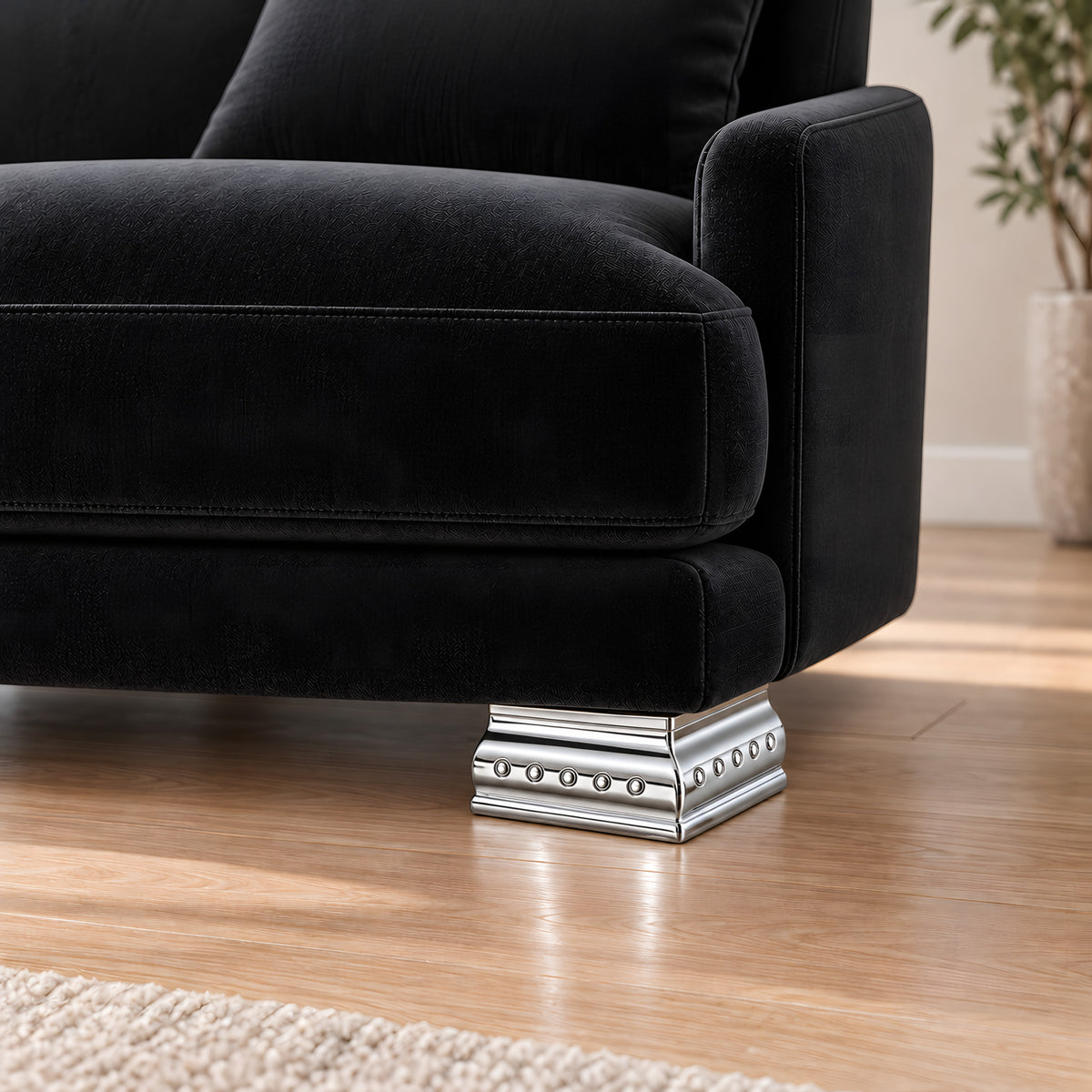Metal leg F275 — Metal leg F275 · on a sofa, living room
