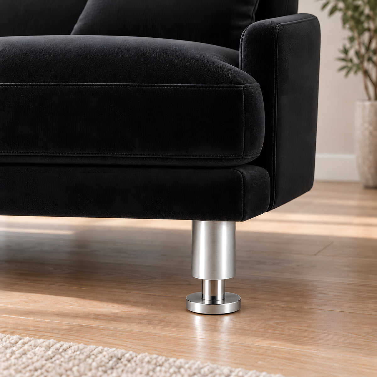 Metal leg F304 — Metal leg F304 · on a sofa, living room