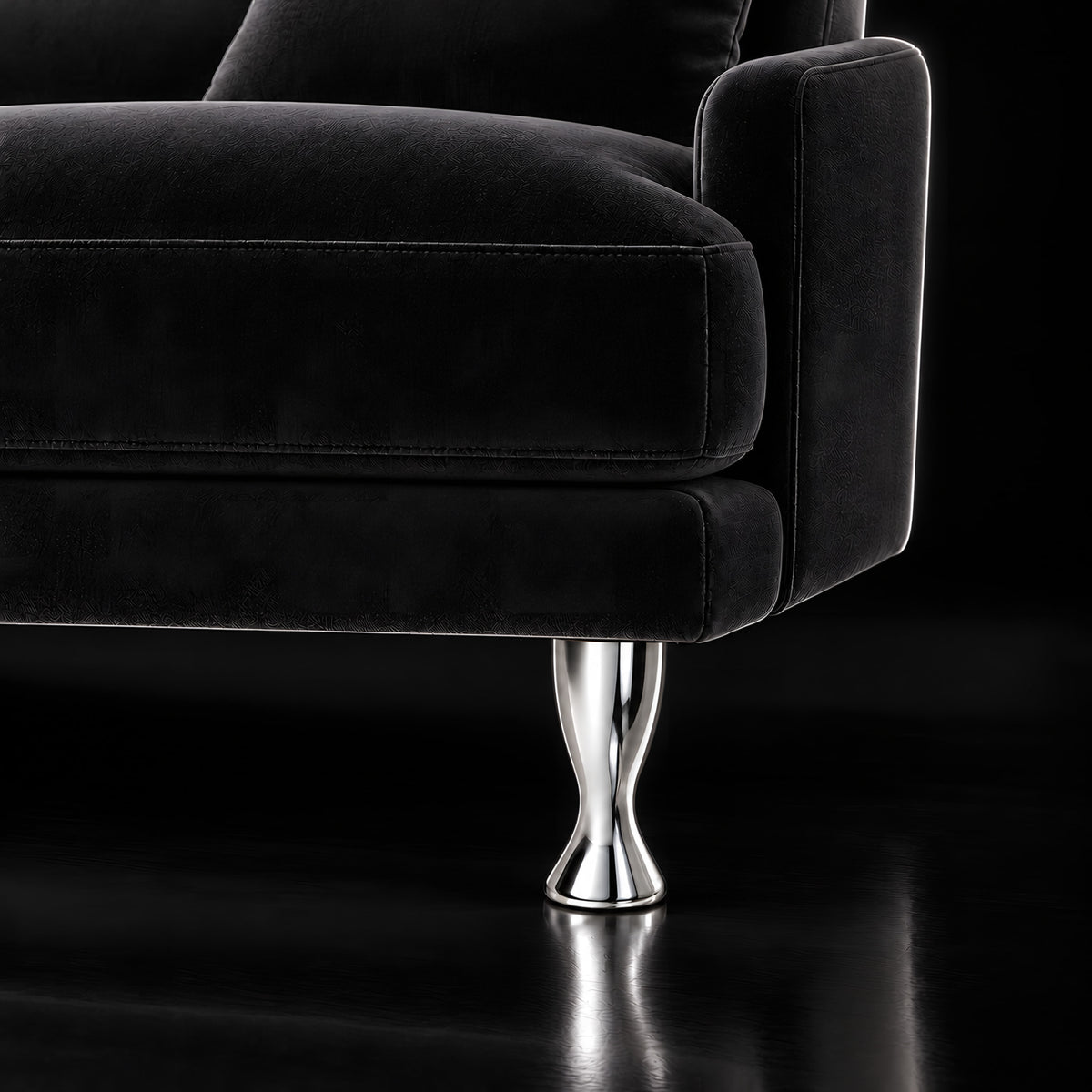 Metal leg F312 — Metal leg F312 · on a sofa, black studio