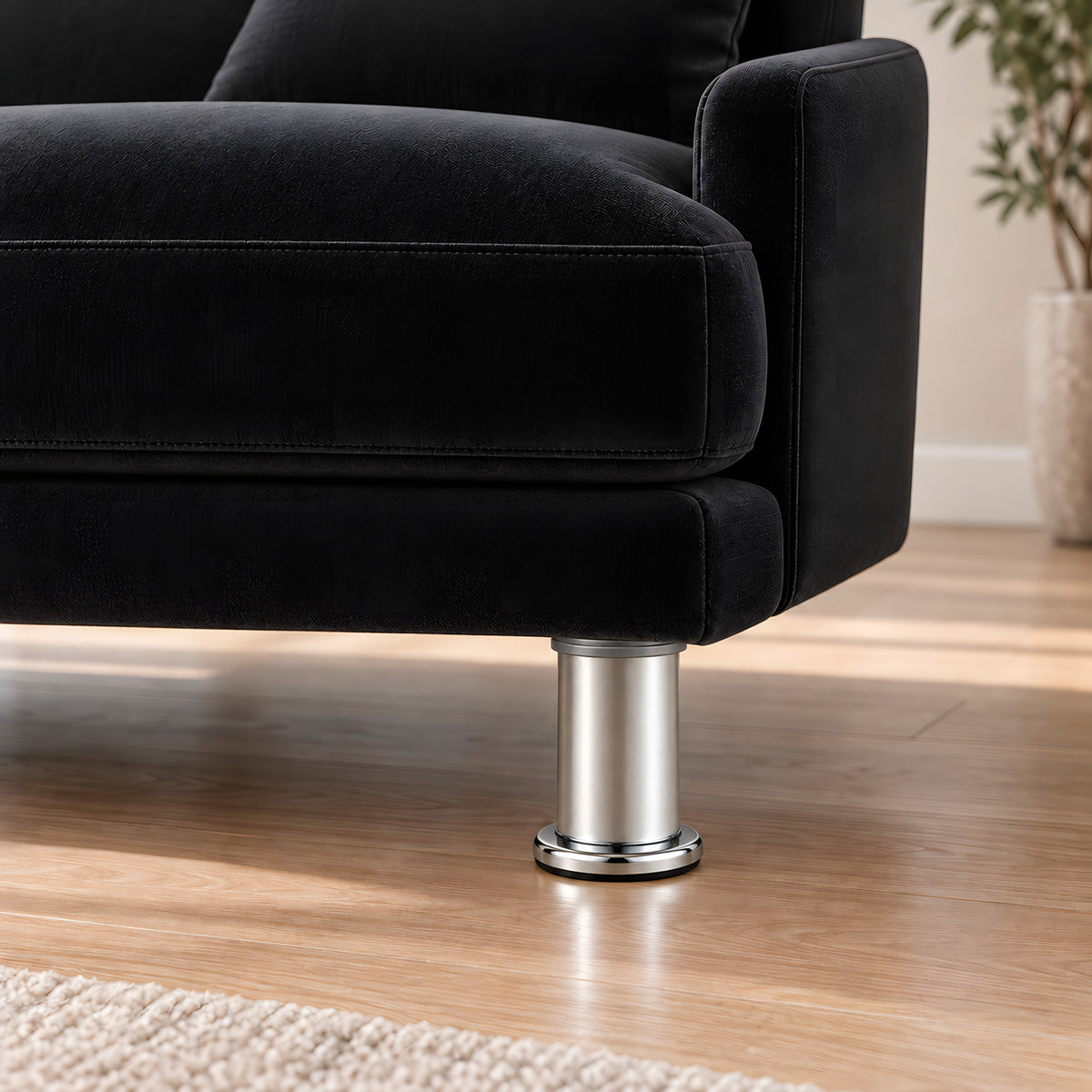 Metal leg F319 — Metal leg F319 · on a sofa, living room