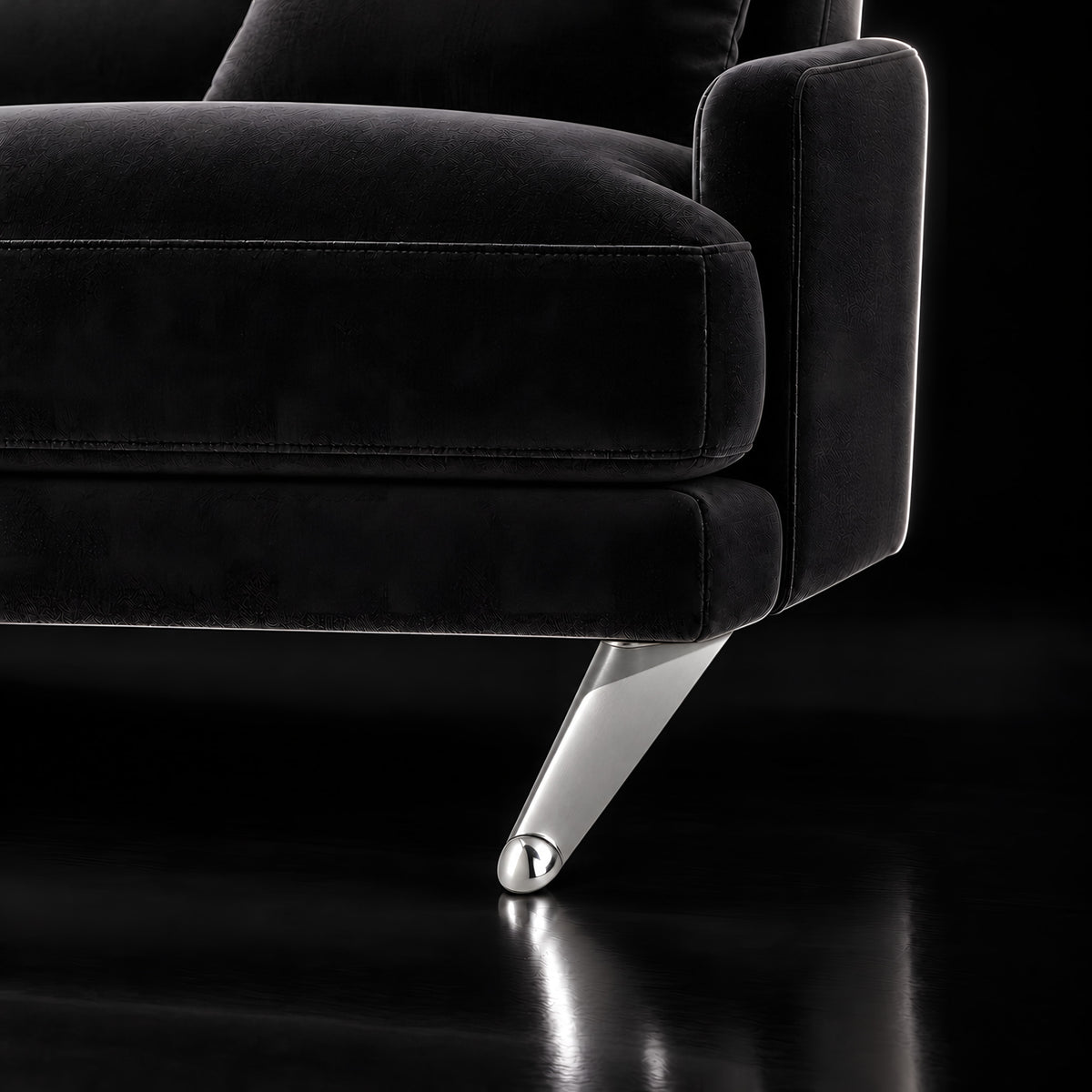 Metal leg F373 — Metal leg F373 · on a sofa, black studio