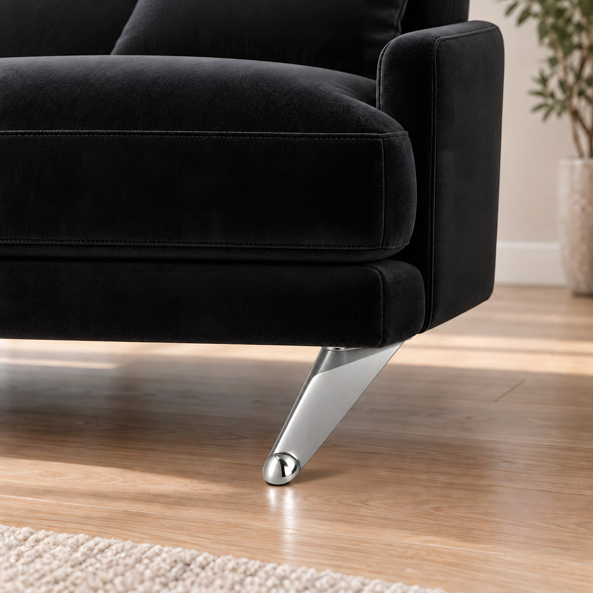 Metal leg F373 — Metal leg F373 · on a sofa, living room