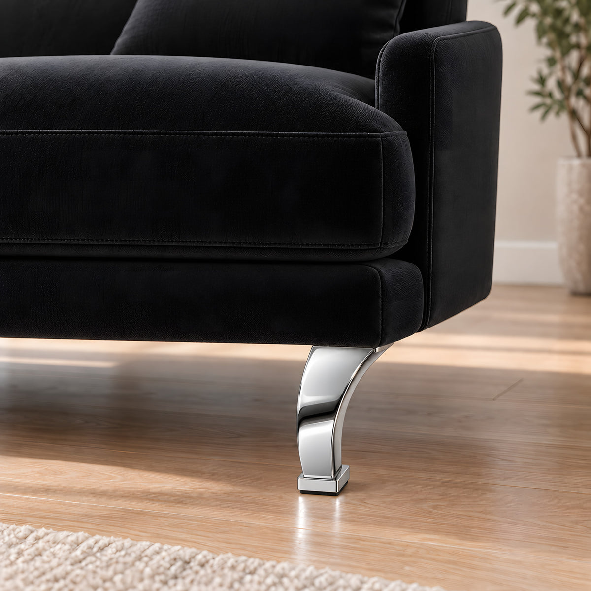 Metal leg F315 11 cm — Metal leg F315 11 cm · on a sofa, living room