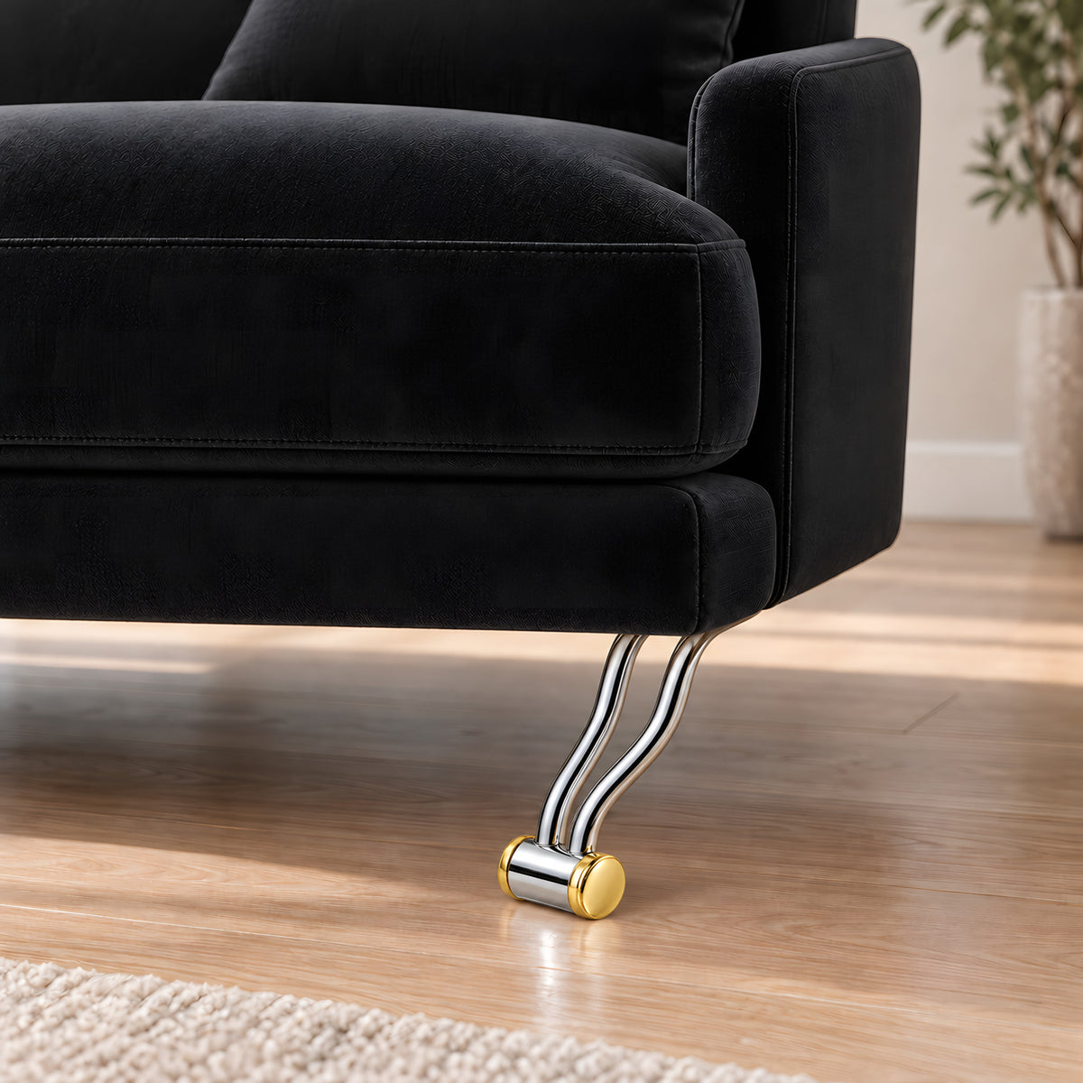 Metal leg A343 — Metal leg A343 · on a sofa, living room