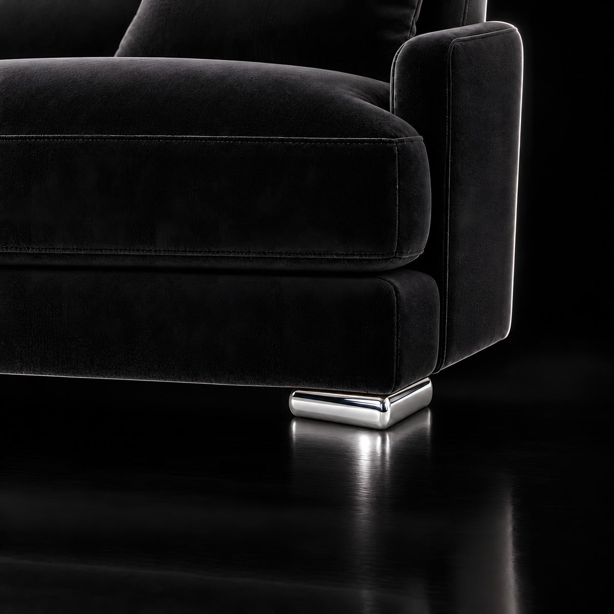 Metal leg A367 — Metal leg A367 · on a sofa, black studio