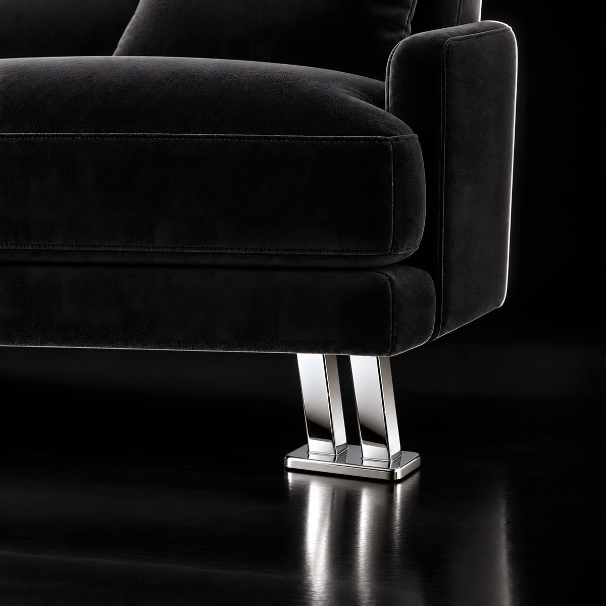 Metal leg A523 — Metal leg A523 · on a sofa, black studio