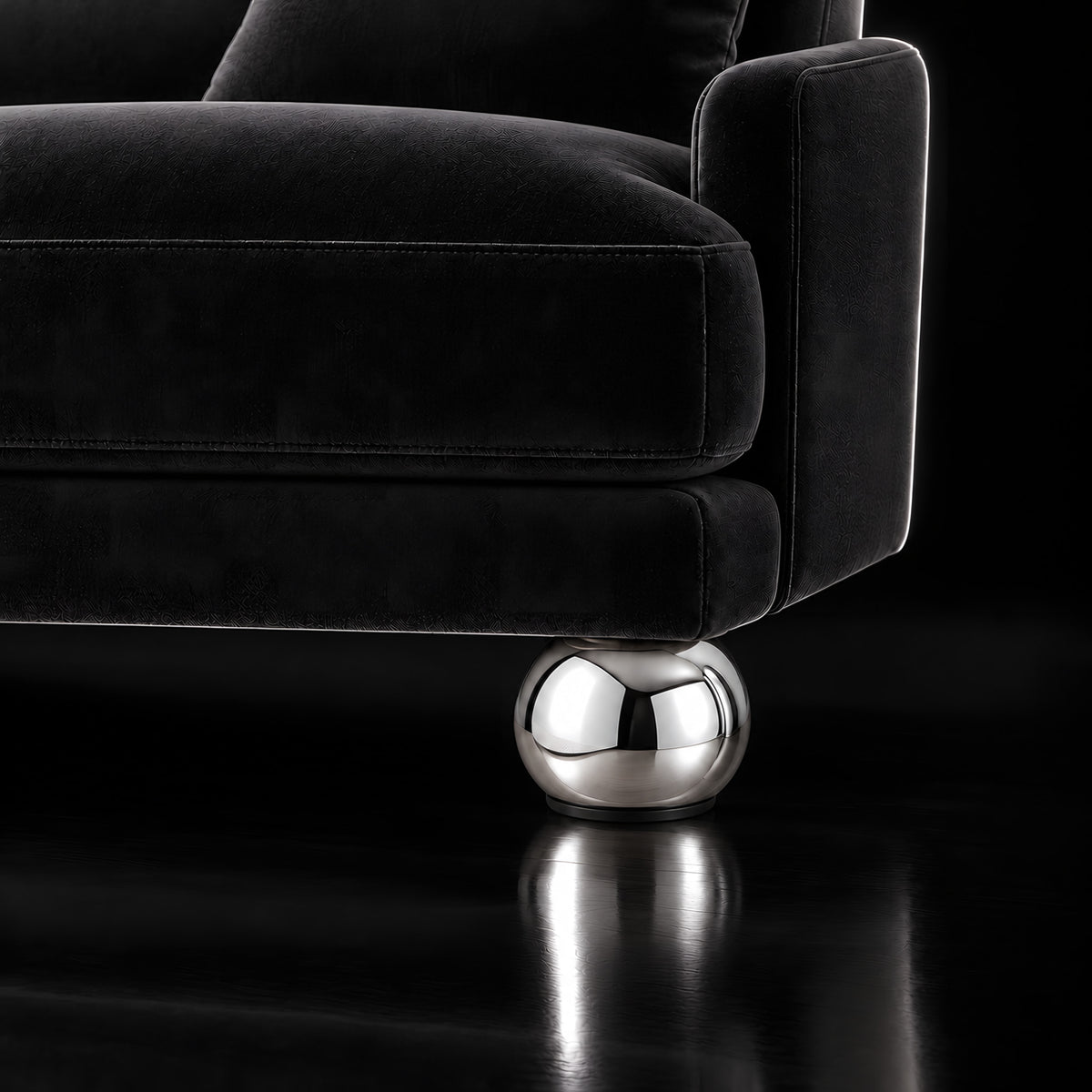 Metal leg A641 — Metal leg A641 · on a sofa, black studio