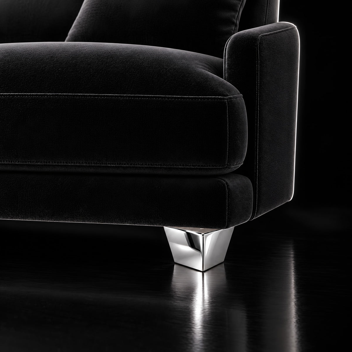 Metal leg A748 — Metal leg A748 · on a sofa, black studio