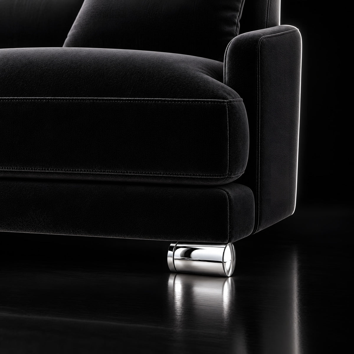 Metal leg A753 — Metal leg A753 · on a sofa, black studio