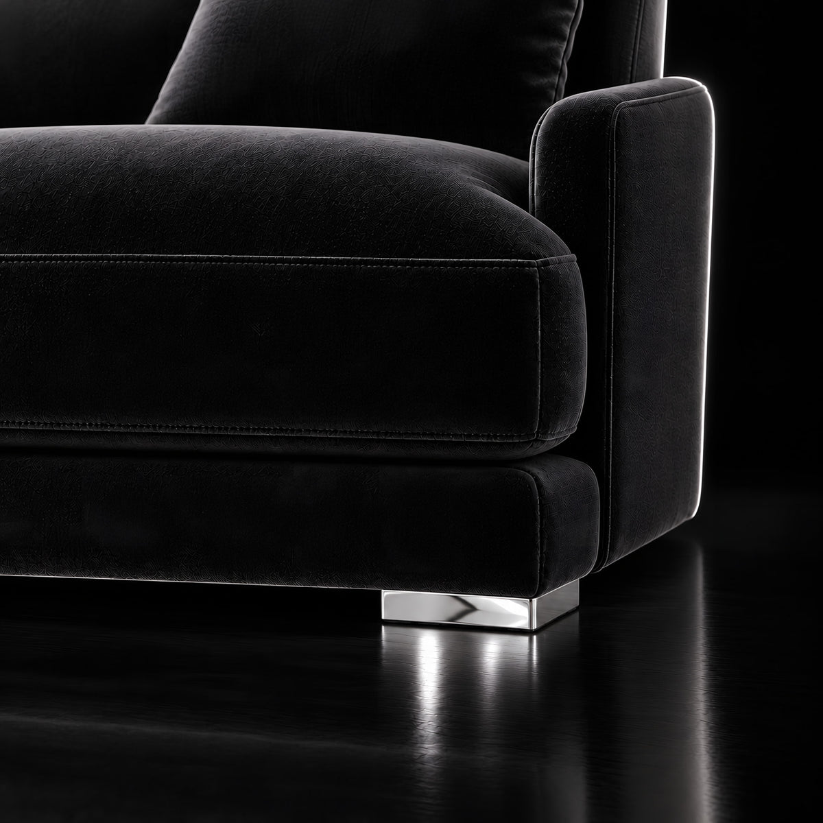 Metal leg A756a — Metal leg A756a · on a sofa, black studio