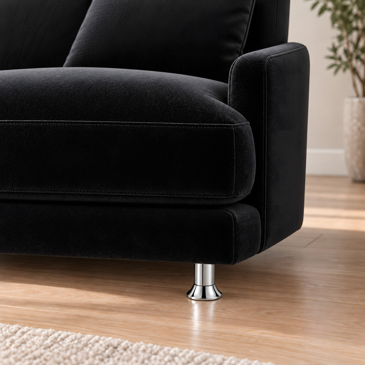 Metal leg A717 5 cm Φ38 — Metal leg A717 5 cm Φ38 · on a sofa, living room