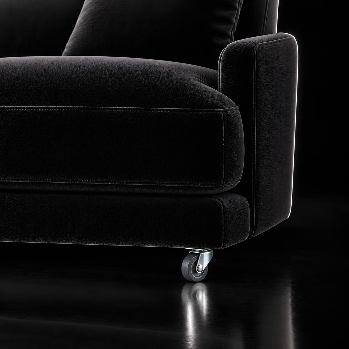 Caster K 99 20 mm — Caster K 99 20 mm · on a sofa, black studio