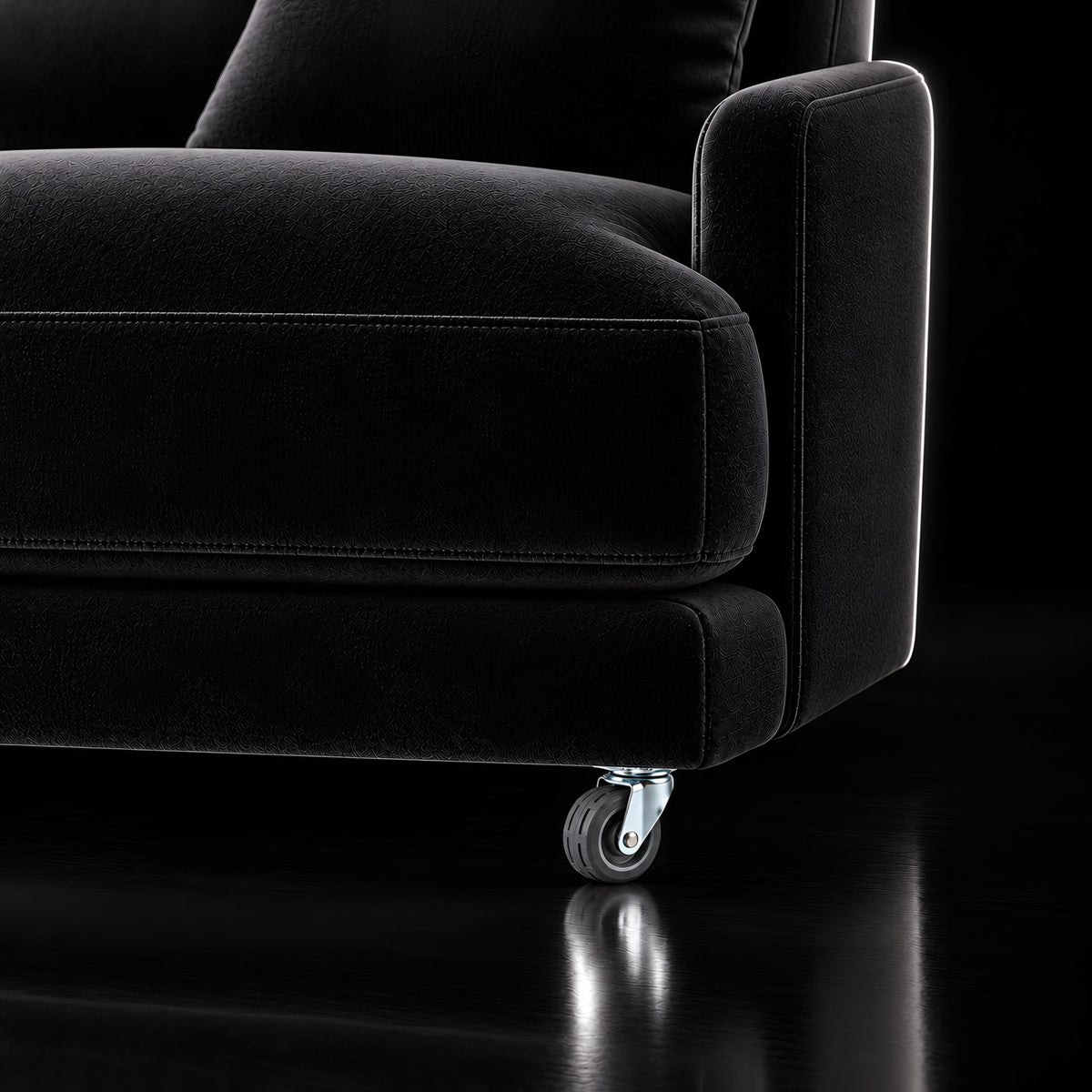 Caster K 101 28 mm — Caster K 101 28 mm · on a sofa, black studio