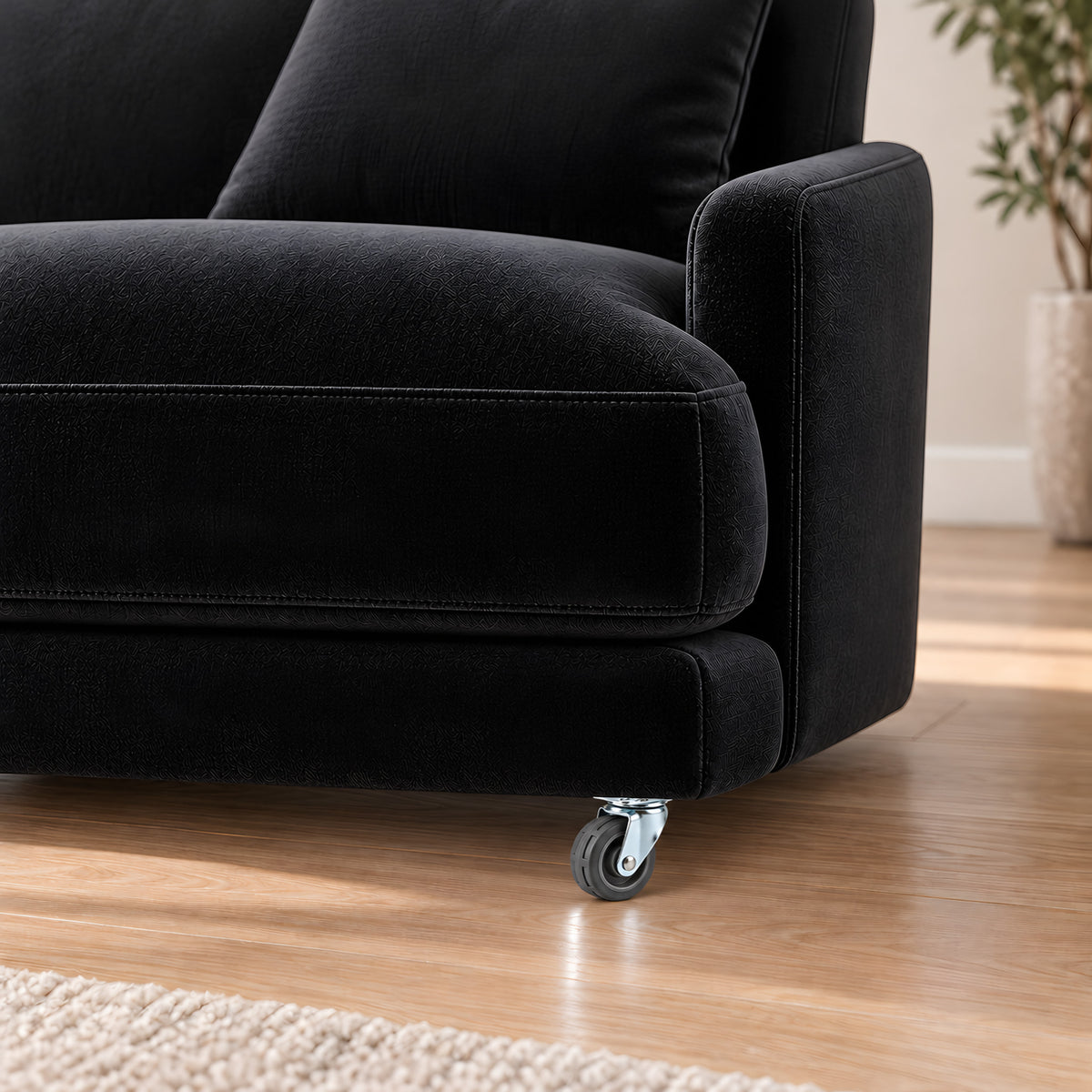 Caster K 101 28 mm — Caster K 101 28 mm · on a sofa, living room