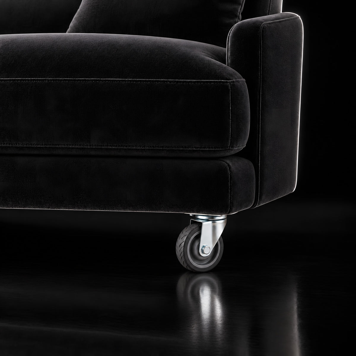 Caster K 106 50 mm — Caster K 106 50 mm · on a sofa, black studio