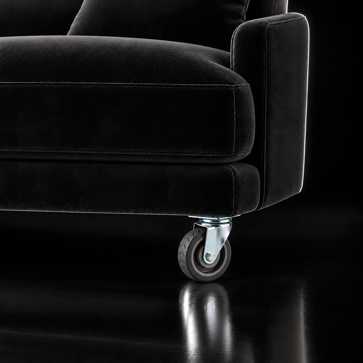 Caster K 404 50 mm — Caster K 404 50 mm · on a sofa, black studio