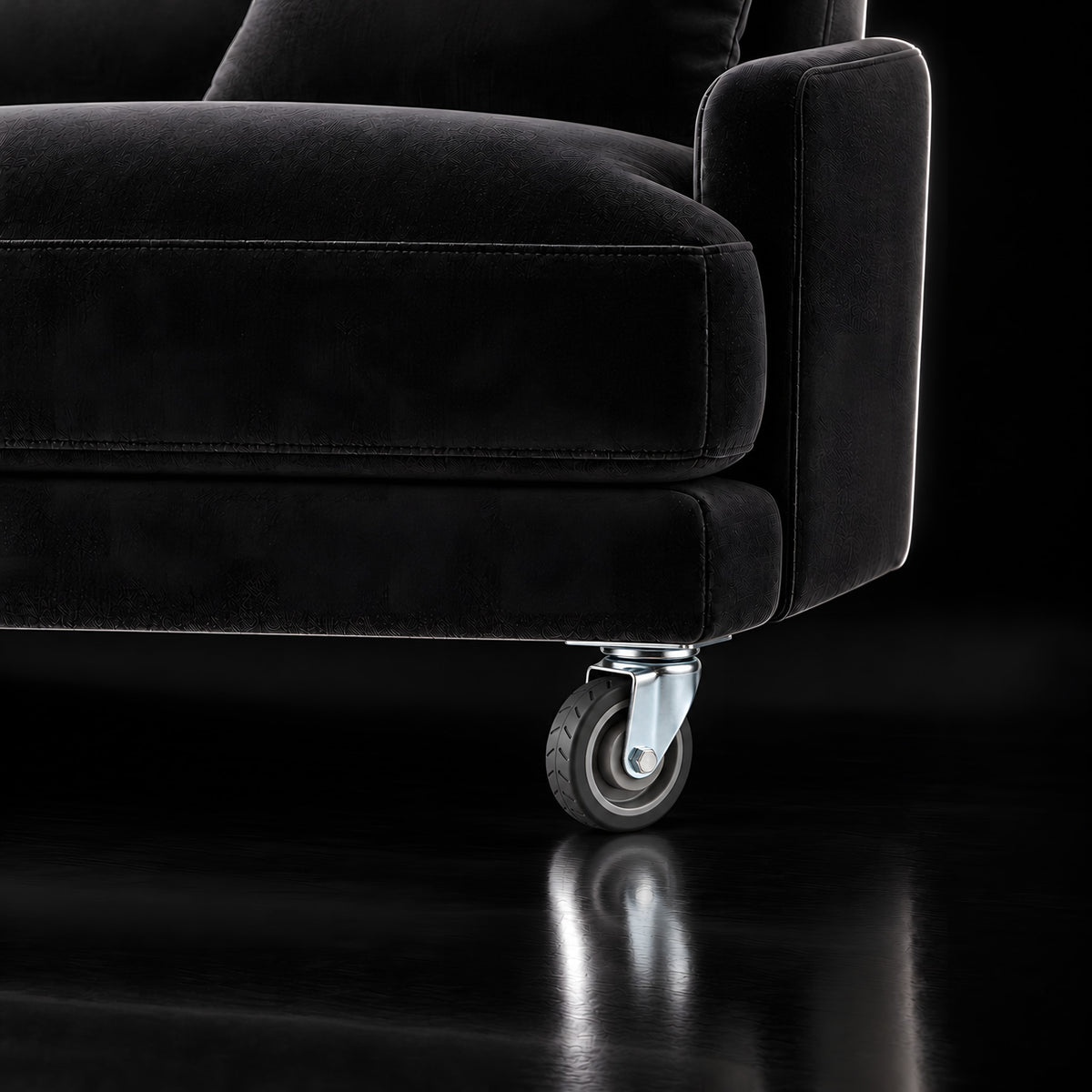 Caster K 416 50 mm — Caster K 416 50 mm · on a sofa, black studio