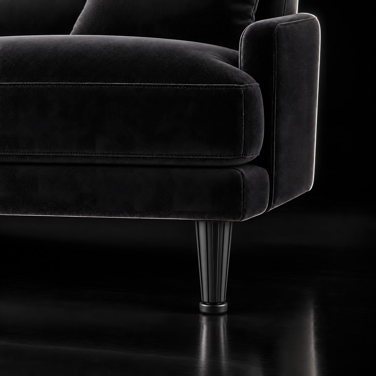 Plastic leg K541 — Plastic leg K541 · on a sofa, black studio