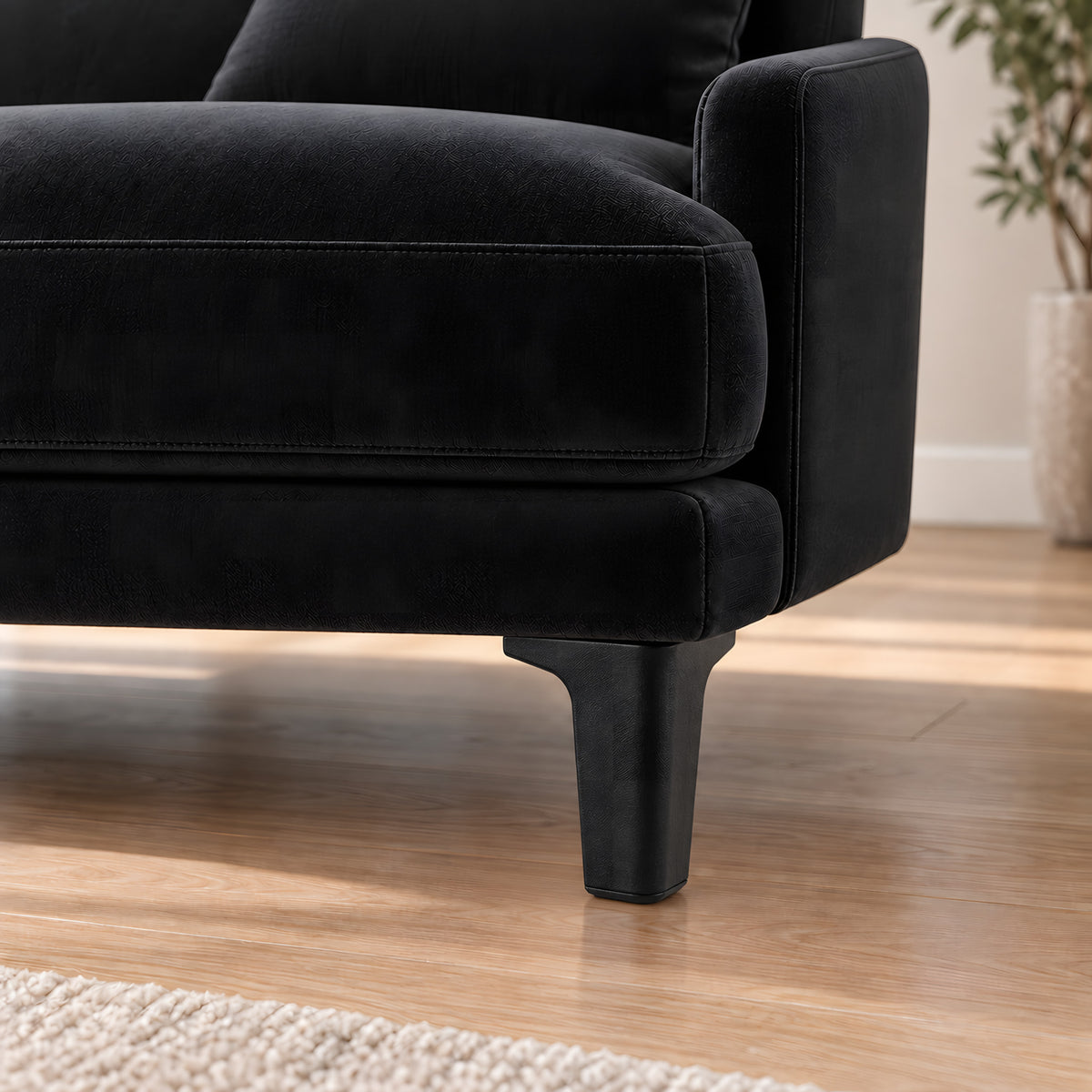 Plastic leg K02 oval corner — Plastic leg K02 oval corner · on a sofa, living room