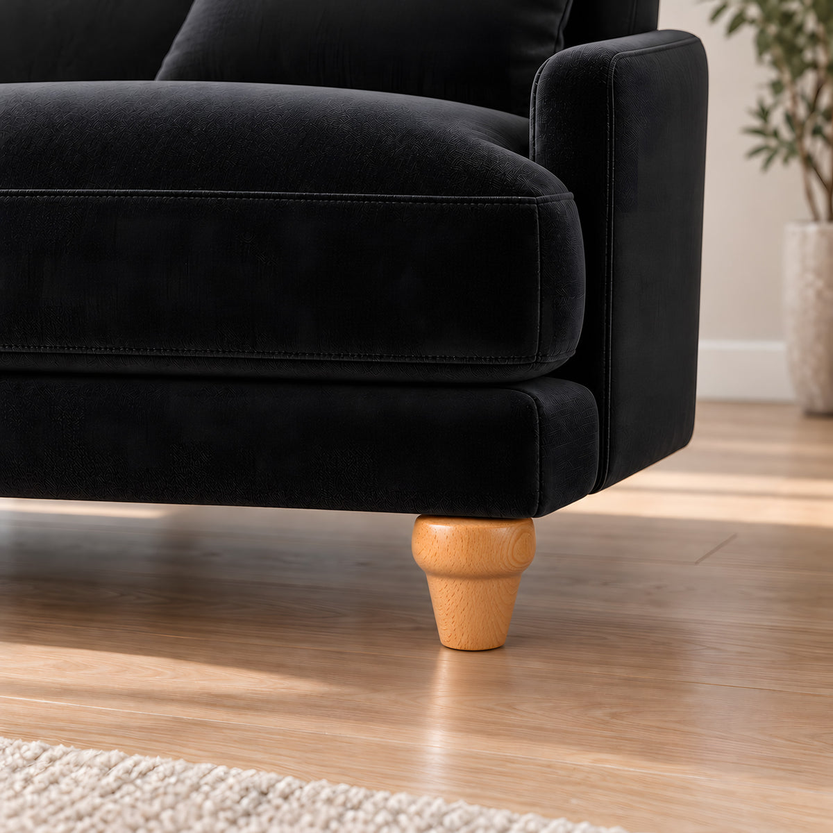 Wooden leg 109 — Wooden leg 109 · on a sofa, living room