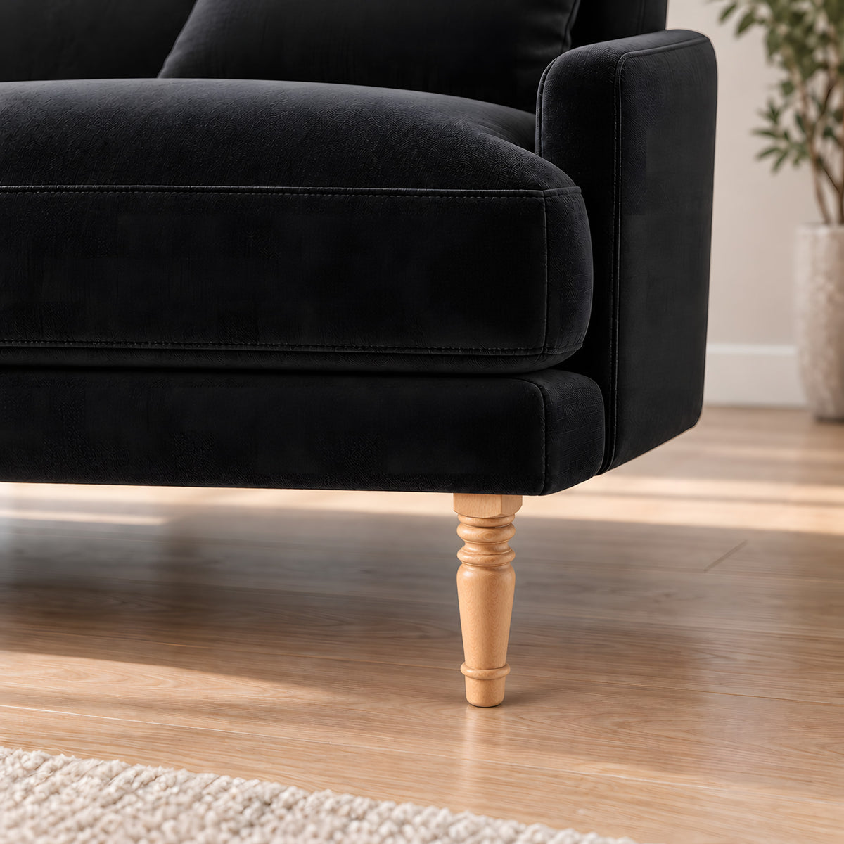 Wooden leg 170 — Wooden leg 170 · on a sofa, living room