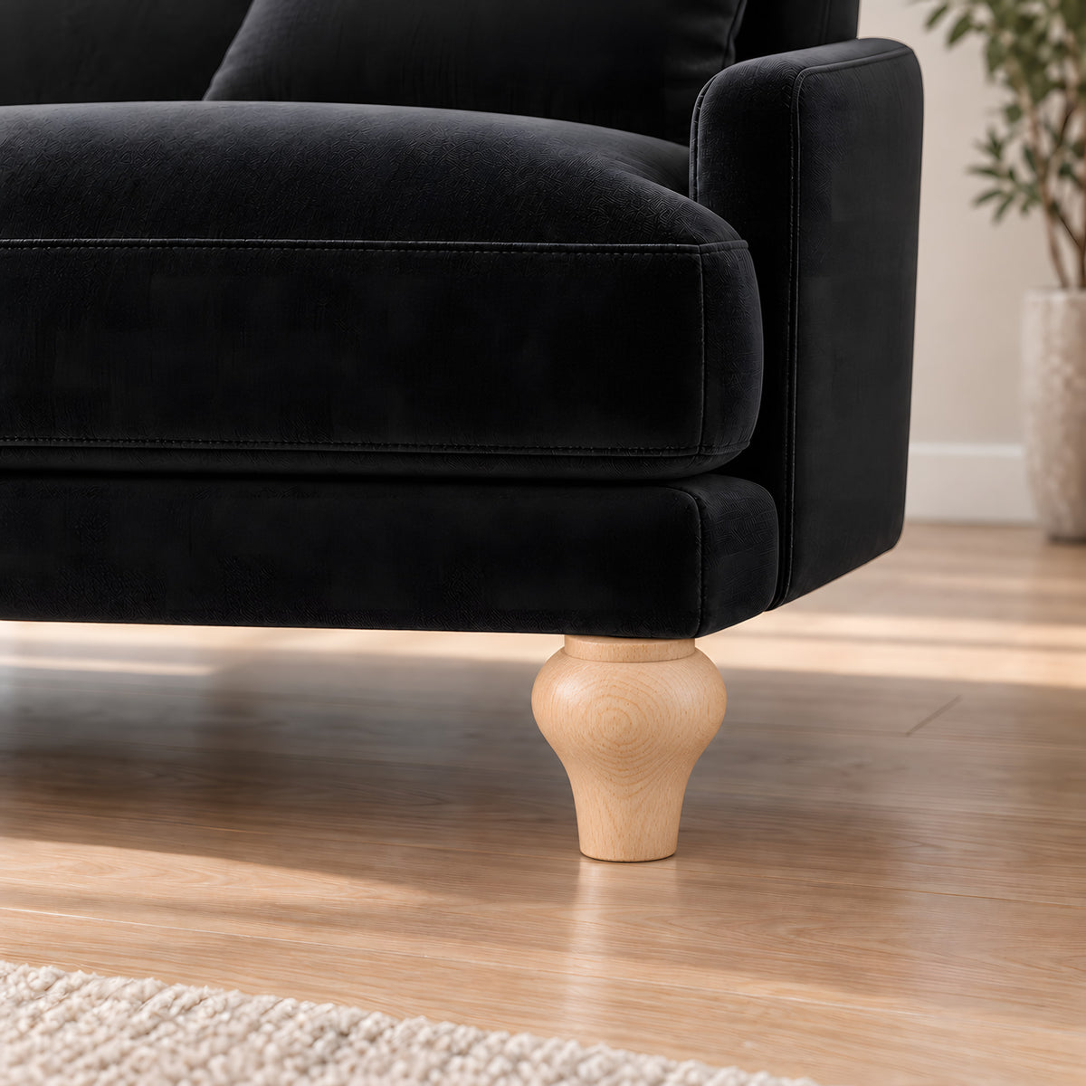 Wooden leg 185 — Wooden leg 185 · on a sofa, living room