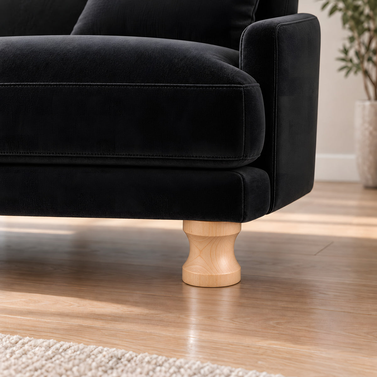 Wooden leg 186 — Wooden leg 186 · on a sofa, living room
