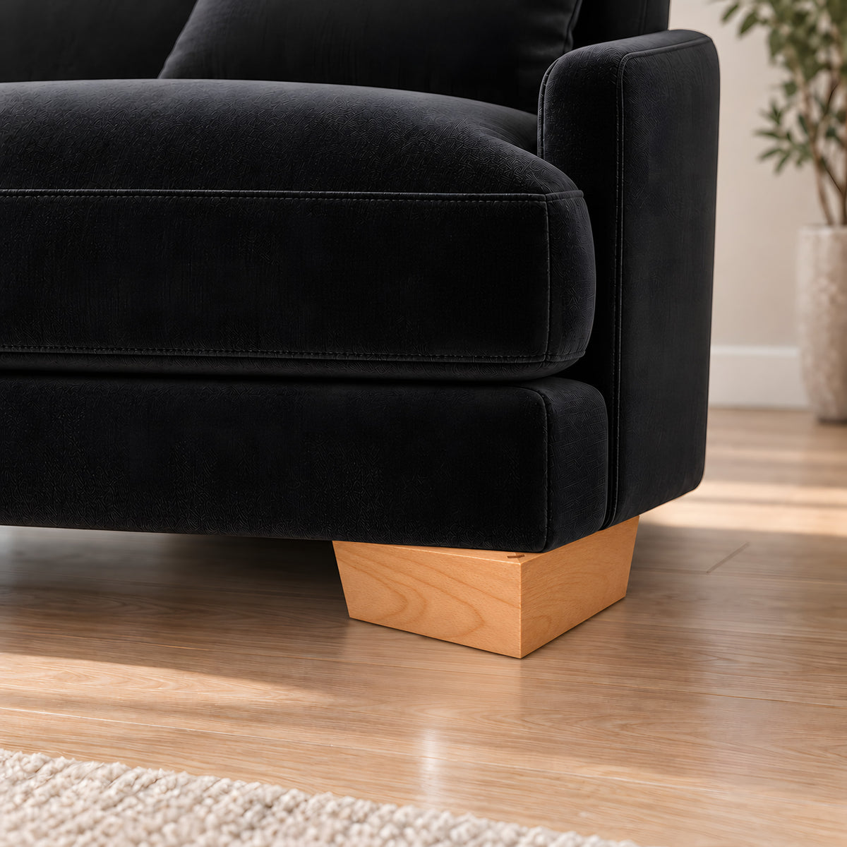 Wooden leg 201 — Wooden leg 201 · on a sofa, living room