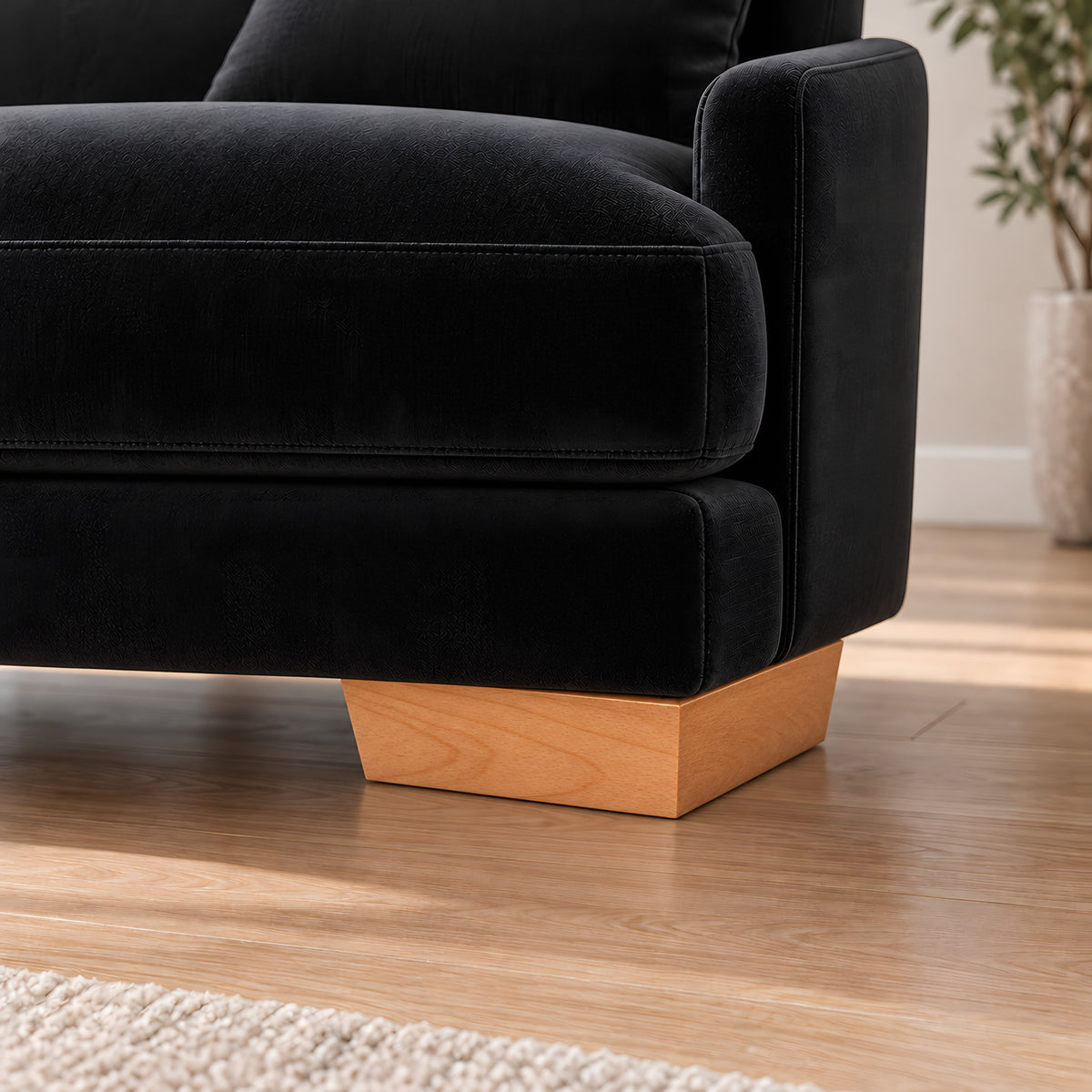 Wooden leg 202 — Wooden leg 202 · on a sofa, living room