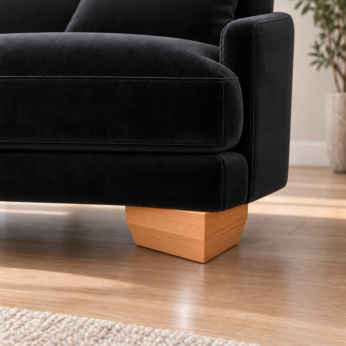Wooden leg 204 — Wooden leg 204 · on a sofa, living room