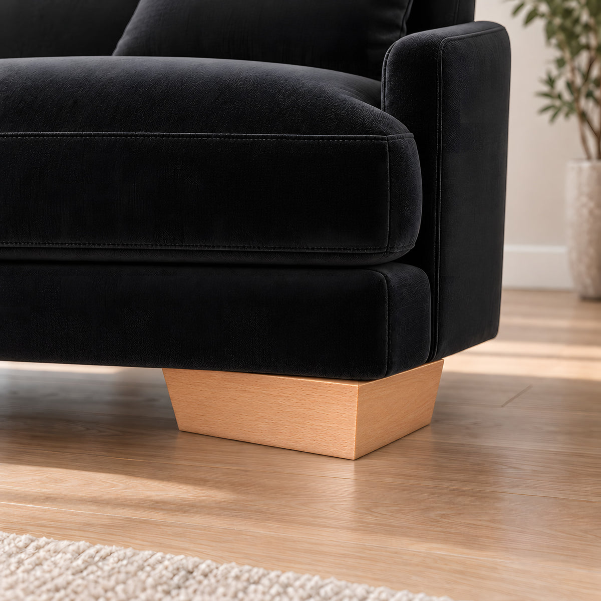 Wooden leg 206 — Wooden leg 206 · on a sofa, living room