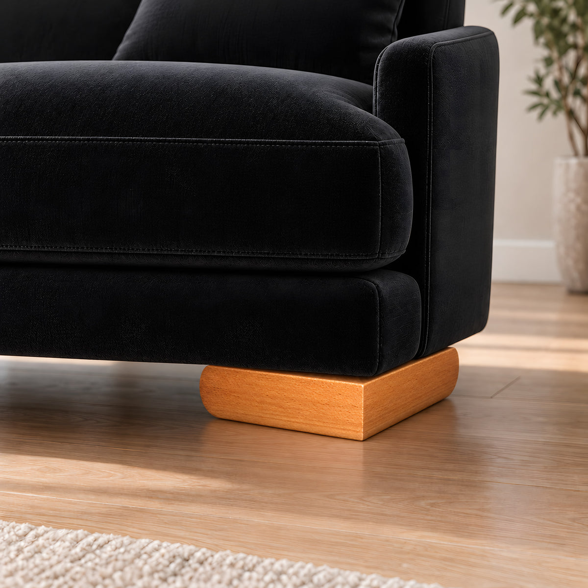 Wooden leg 213 — Wooden leg 213 · on a sofa, living room