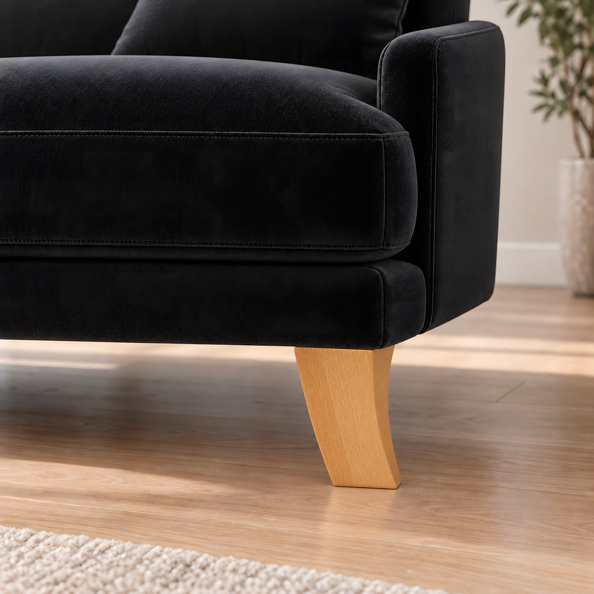 Wooden leg 301 — Wooden leg 301 · on a sofa, living room