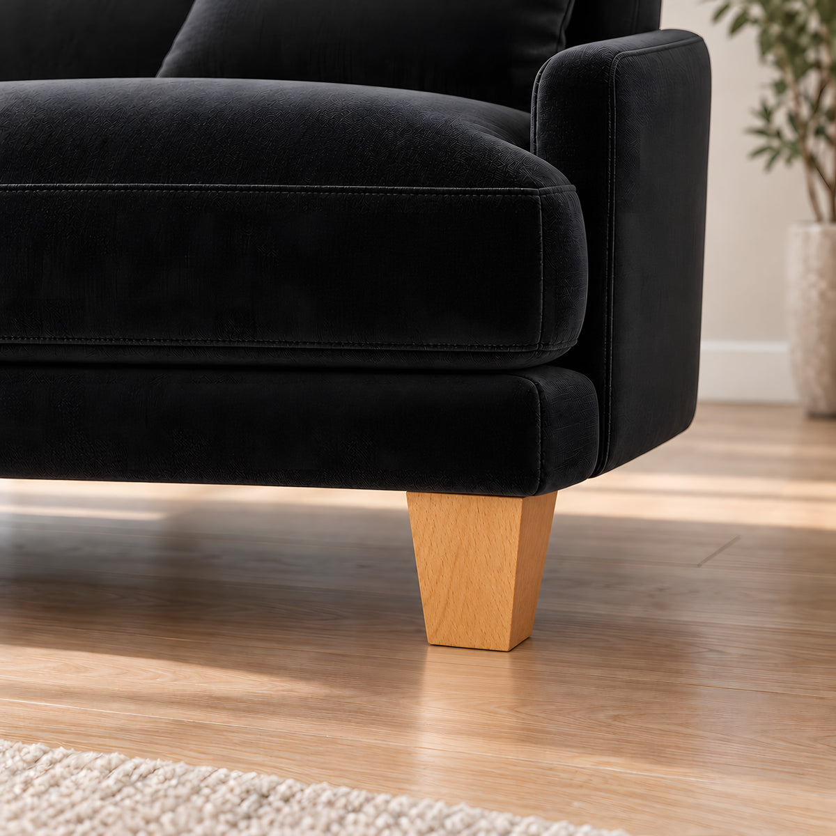 Wooden leg 306 — Wooden leg 306 · on a sofa, living room