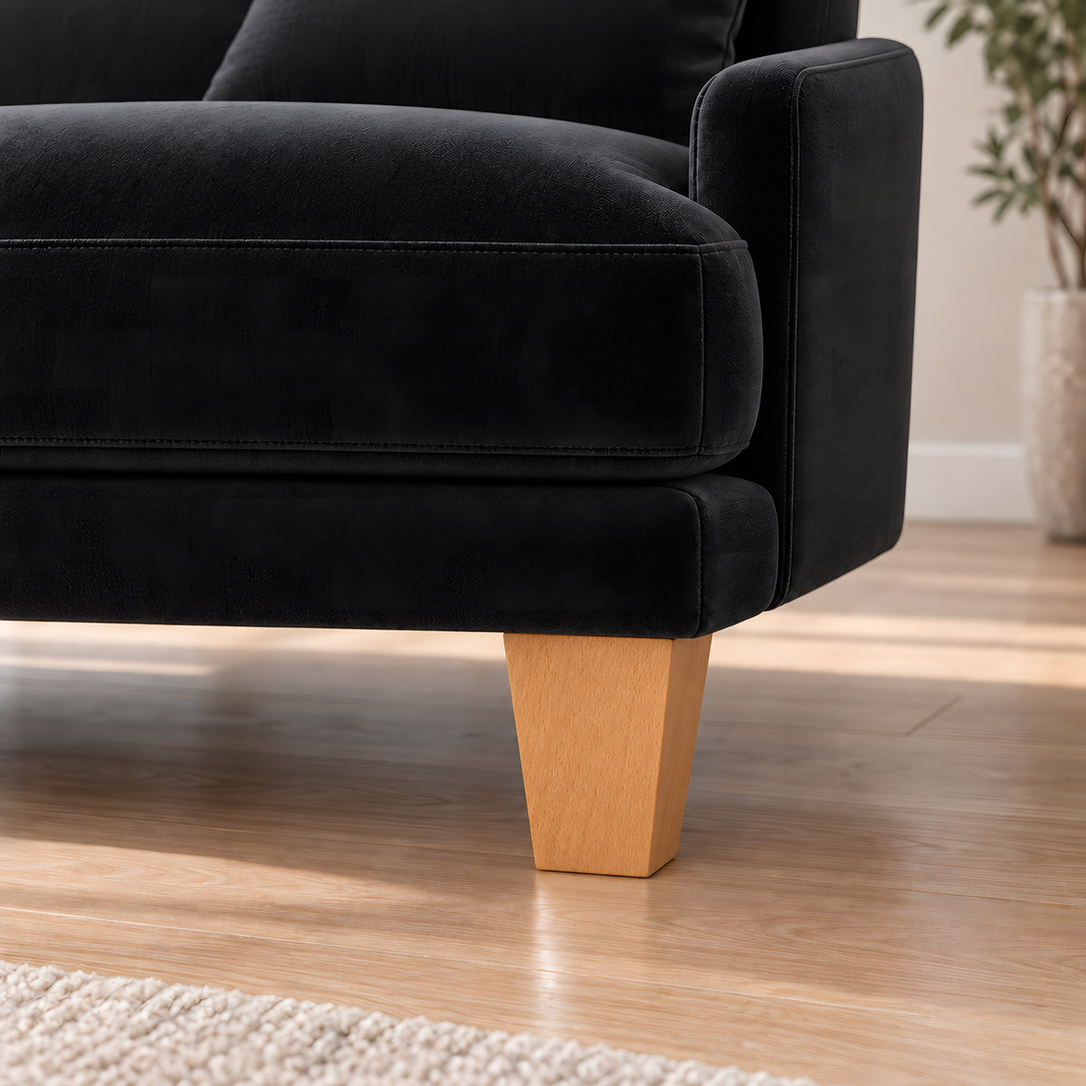 Wooden leg 307 — Wooden leg 307 · on a sofa, living room