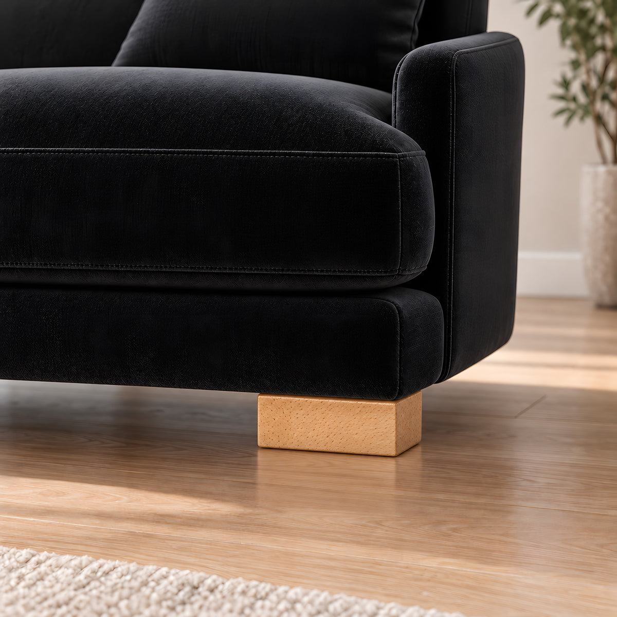Wooden leg 421 — Wooden leg 421 · on a sofa, living room