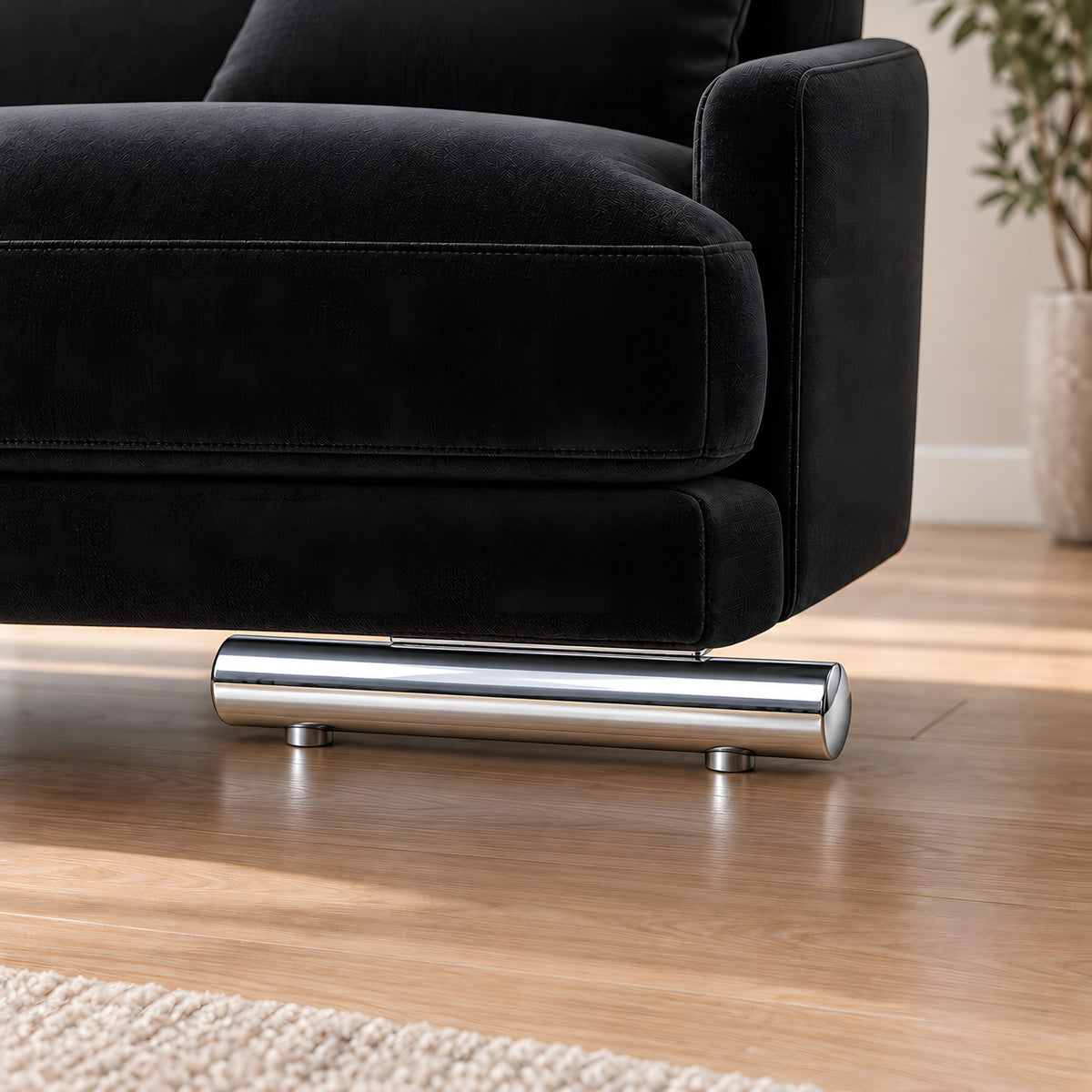 Metal leg S 13 40 × 15 cm — Metal leg S 13 40 × 15 cm · on a sofa, living room