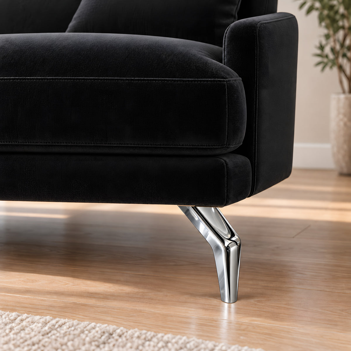 Metal leg S 44 12 cm — Metal leg S 44 12 cm · on a sofa, living room