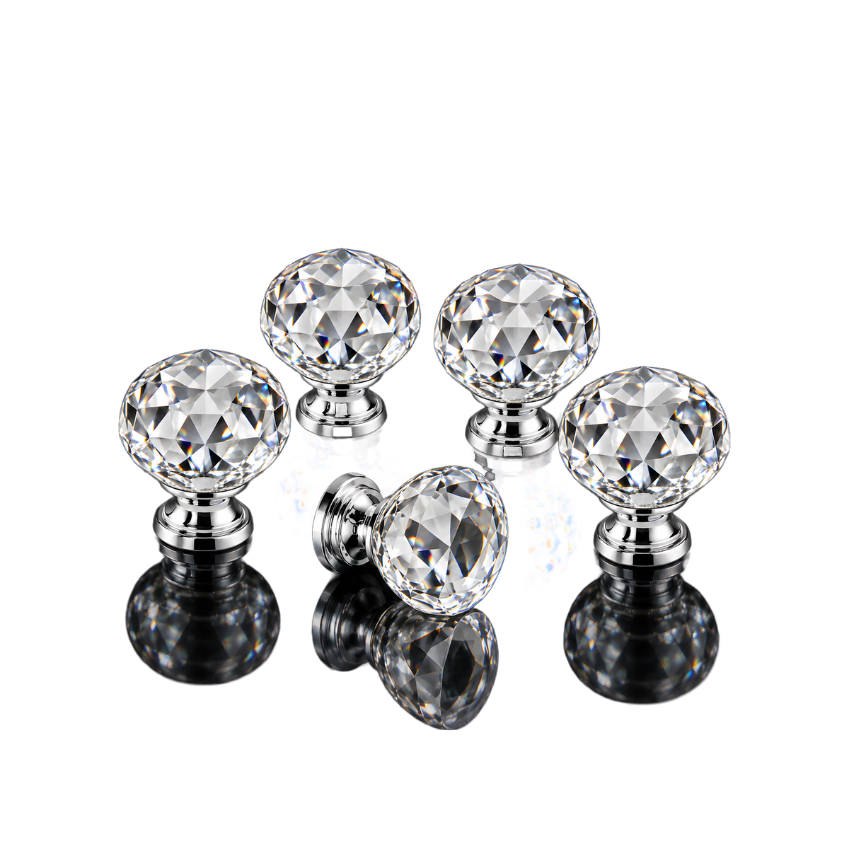 Crystal knob 30 mm transparent (20 pcs) — Product view