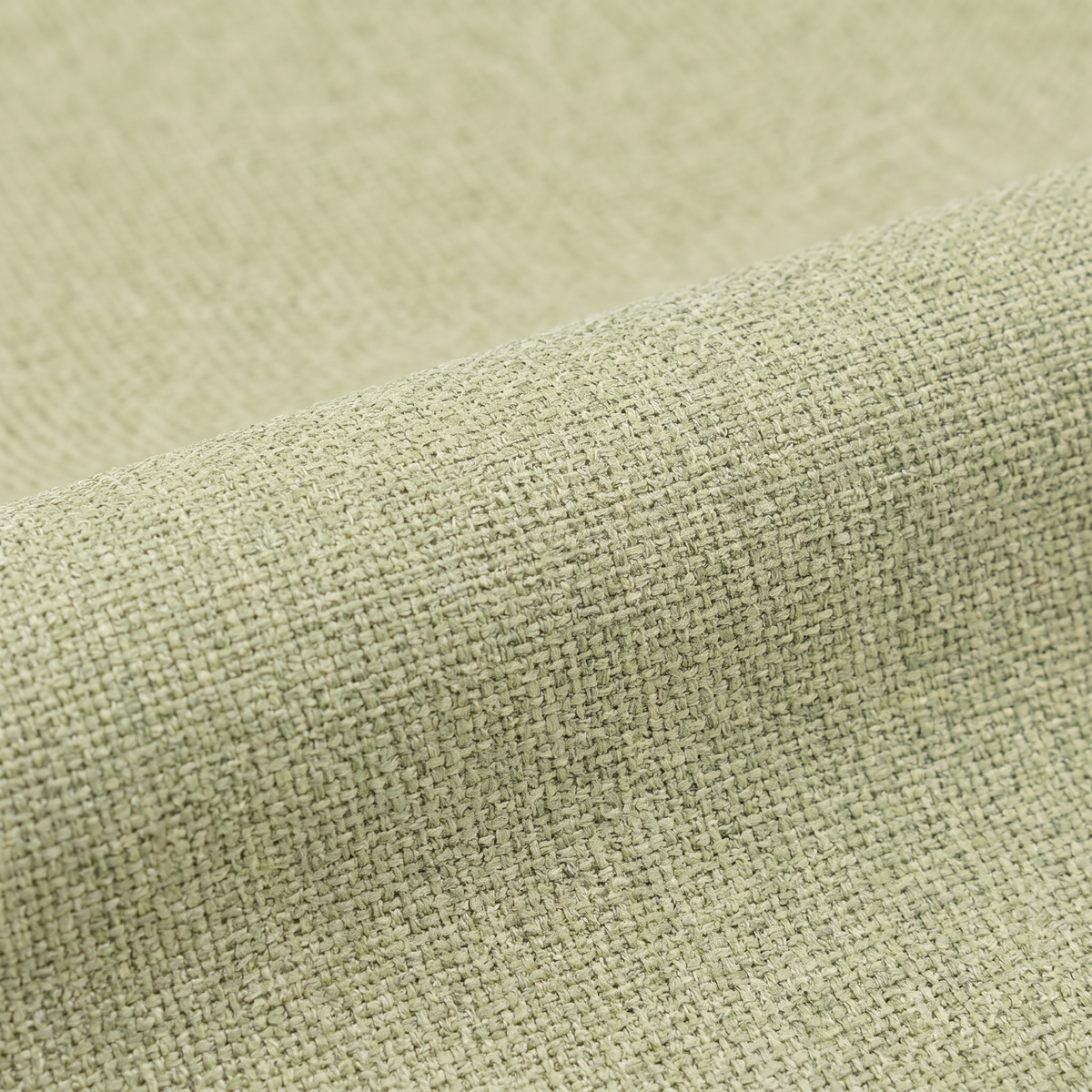 PALERMO fabric 140 cm — Ύφασμα PALERMO-11 σε απαλή κυματιστή πτυχή, απαλό πράσινο με σταυρωτή ύφανση.